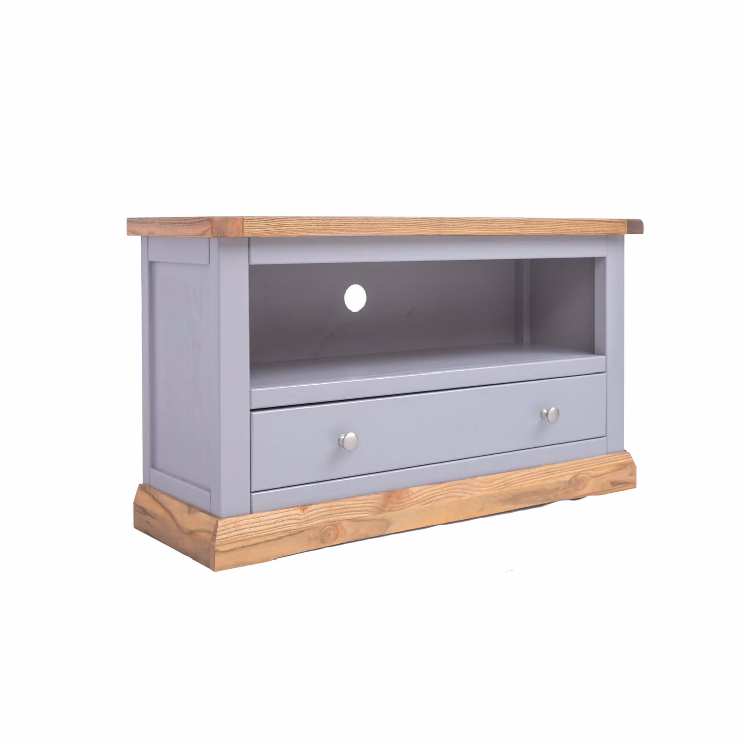 Cabinet Bits Biccari Grey 1 Drawer TV Stand with Chrome Knob – 2
