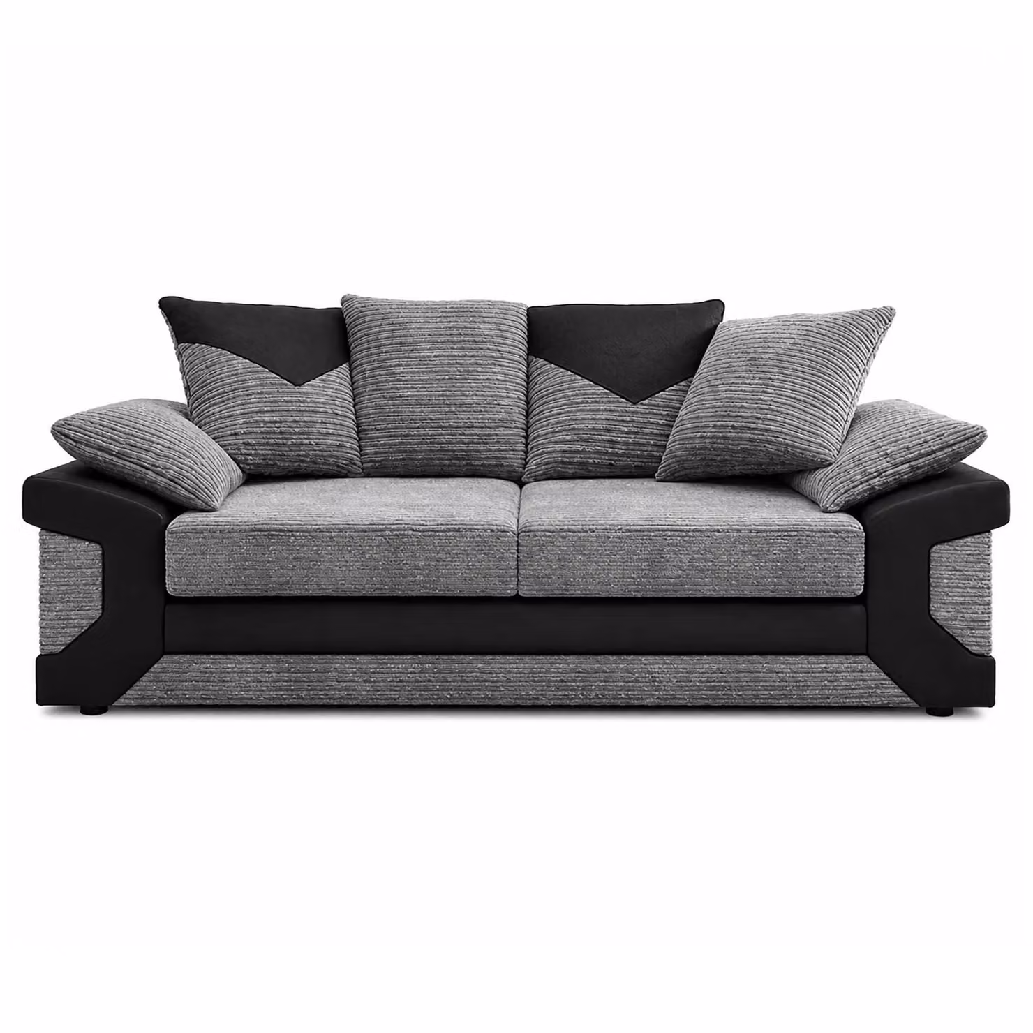 Furnishings For Less UK Dino Large 3 Seater Fabric Sofa in Grey with Scatter Back Cushions – 4