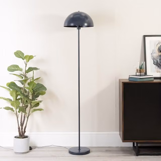 ValueLights Stassi Mid-Century Floor Lamp with Metal Dome Lampshade in Blue or Green