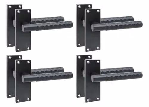 Golden Grace Matt Black T-Bar Interior Door Handle Set, 4 Pairs, W: 12 cm x H: 4 cm