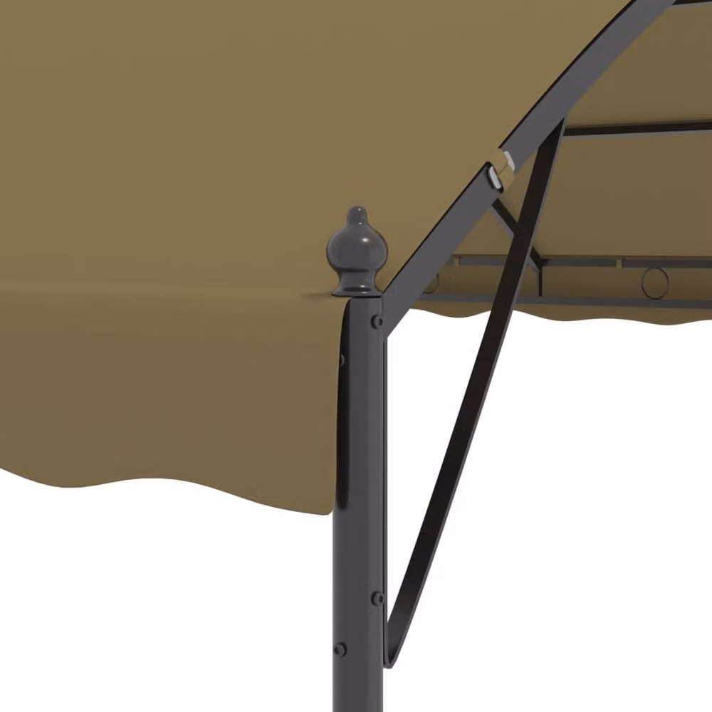 Berkfield Home Curved Gazebo in Beige, W: 400 cm, D: 300 cm, H: 260 cm – 3