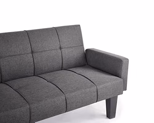 Home Detail Levine 3 Seater Click Clack Sofa Bed in Dark Grey Fabric – 5