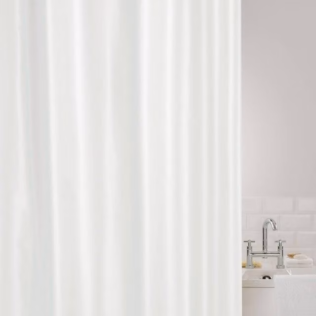 Showerdrape White PEVA Waterproof Shower Curtain with Eyelets