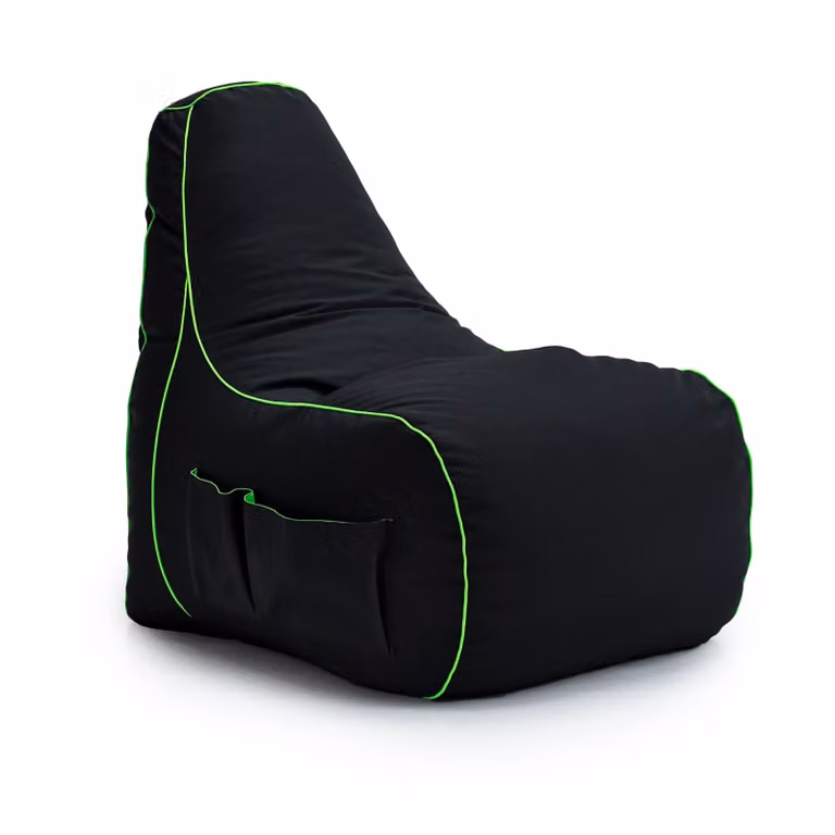 GameOver Store Fel Magic High Back Gaming Bean Bag Chair for Kids and Adults in Black