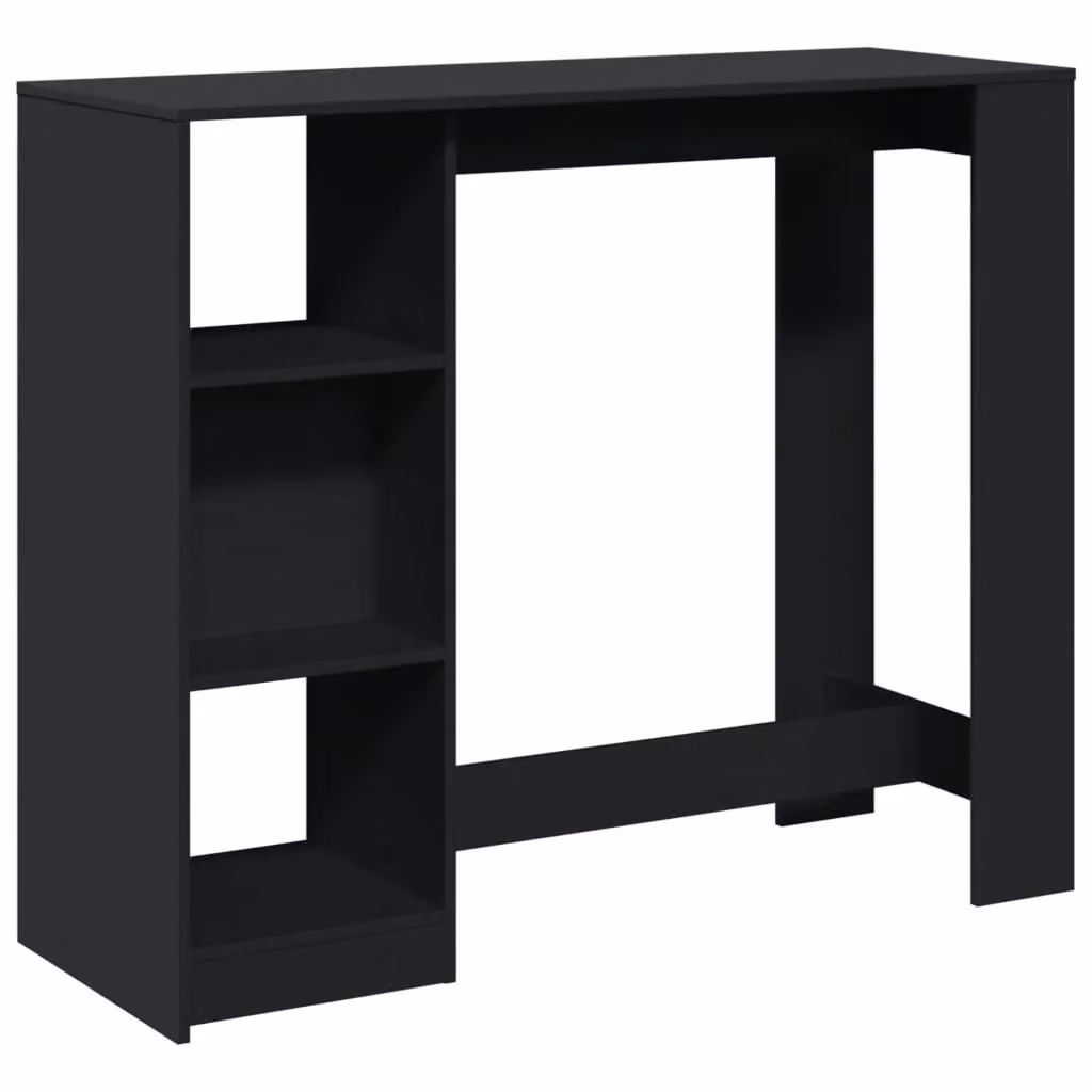 Berkfield Home Bar Table with Shelf in Black, W/D/H: 124 x 46 x 103.5 cm – 2