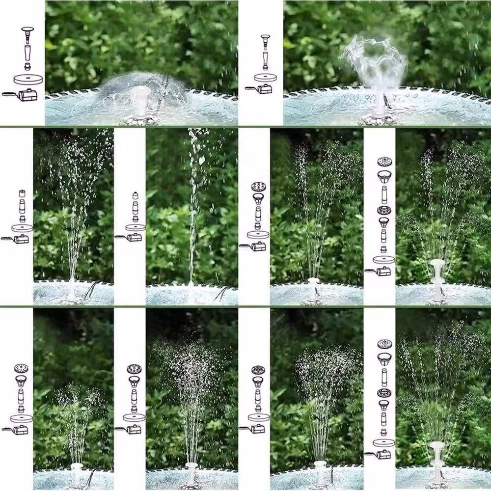 EONLION Solar Fountain Pump with 7W Panel in Black – 3