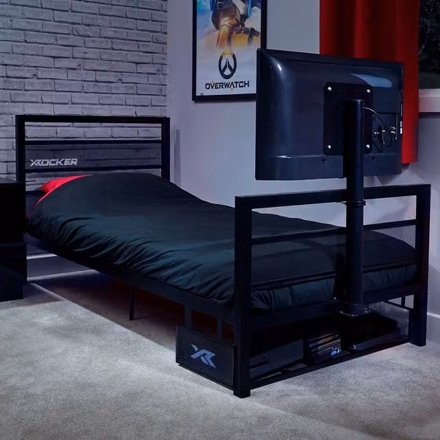 X Rocker Basecamp Single TV Gaming Bed in Black, W/D/H: 90 x 200 cm