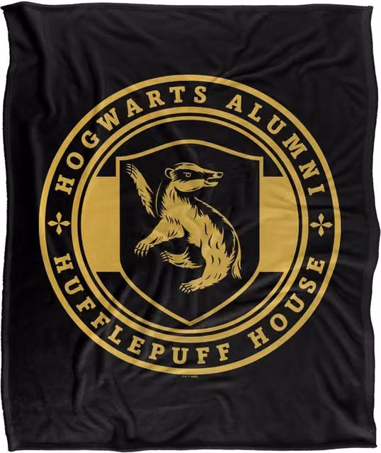 LOGOVISION Harry Potter Hufflepuff House Badge Super Soft Fleece Throw Blanket, Multicolour, W: 91.44 cm, D: 91.44 cm – 6