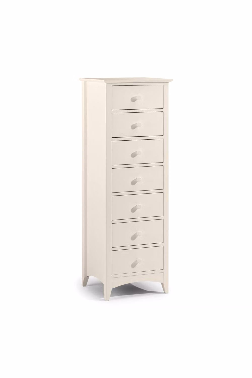Julian Bowen Cameo 7 Drawer Tall Slim Chest in White – 2