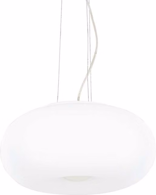 Netlighting Ulisse 3 Light Small Globe Ceiling Pendant in White Glass with E27 Socket