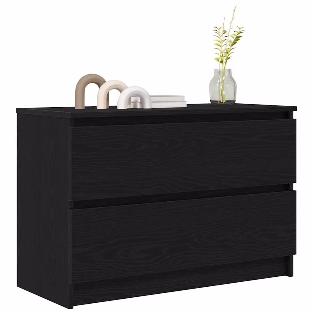 Berkfield Home Modern Black TV Cabinet in Engineered Wood W/D/H: 80 x 35 x 54 cm – 3