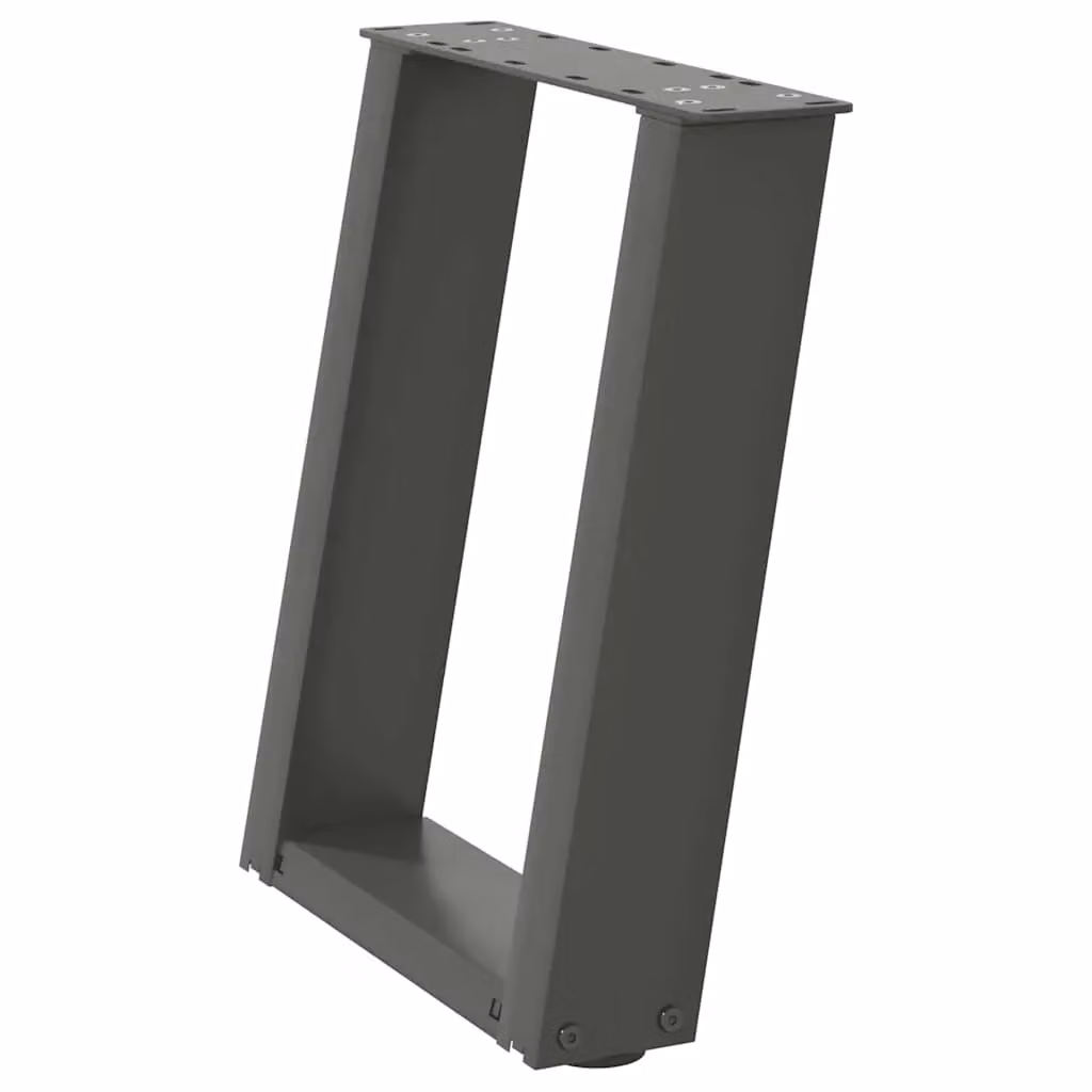 Berkfield Home U-Shaped Steel Coffee Table Legs, 2 Pieces, Anthracite Black, H: 38 cm, W: 42.5 cm, D: 42.5 cm – 2