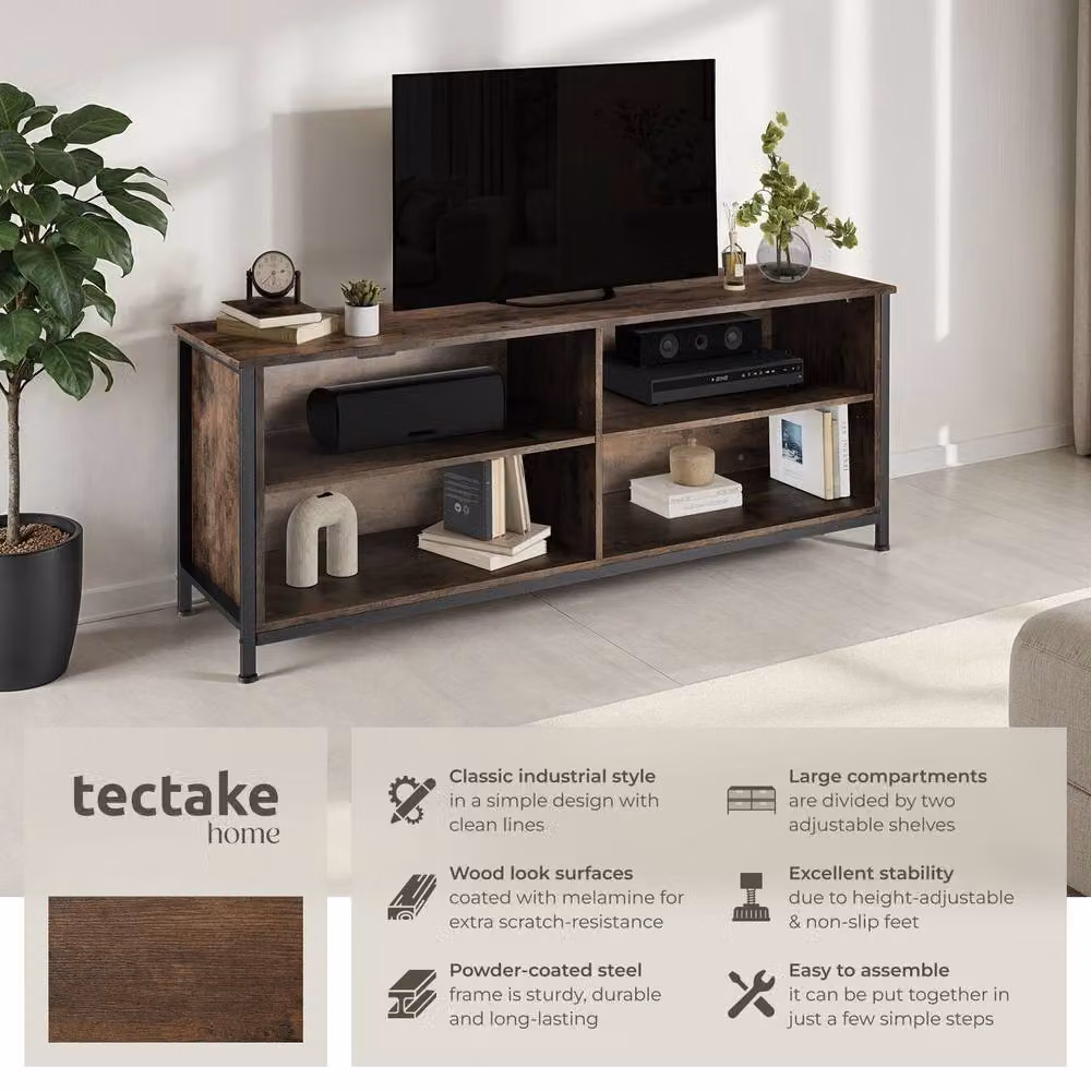 tectake Navan TV Stand in Brown and Black – 2