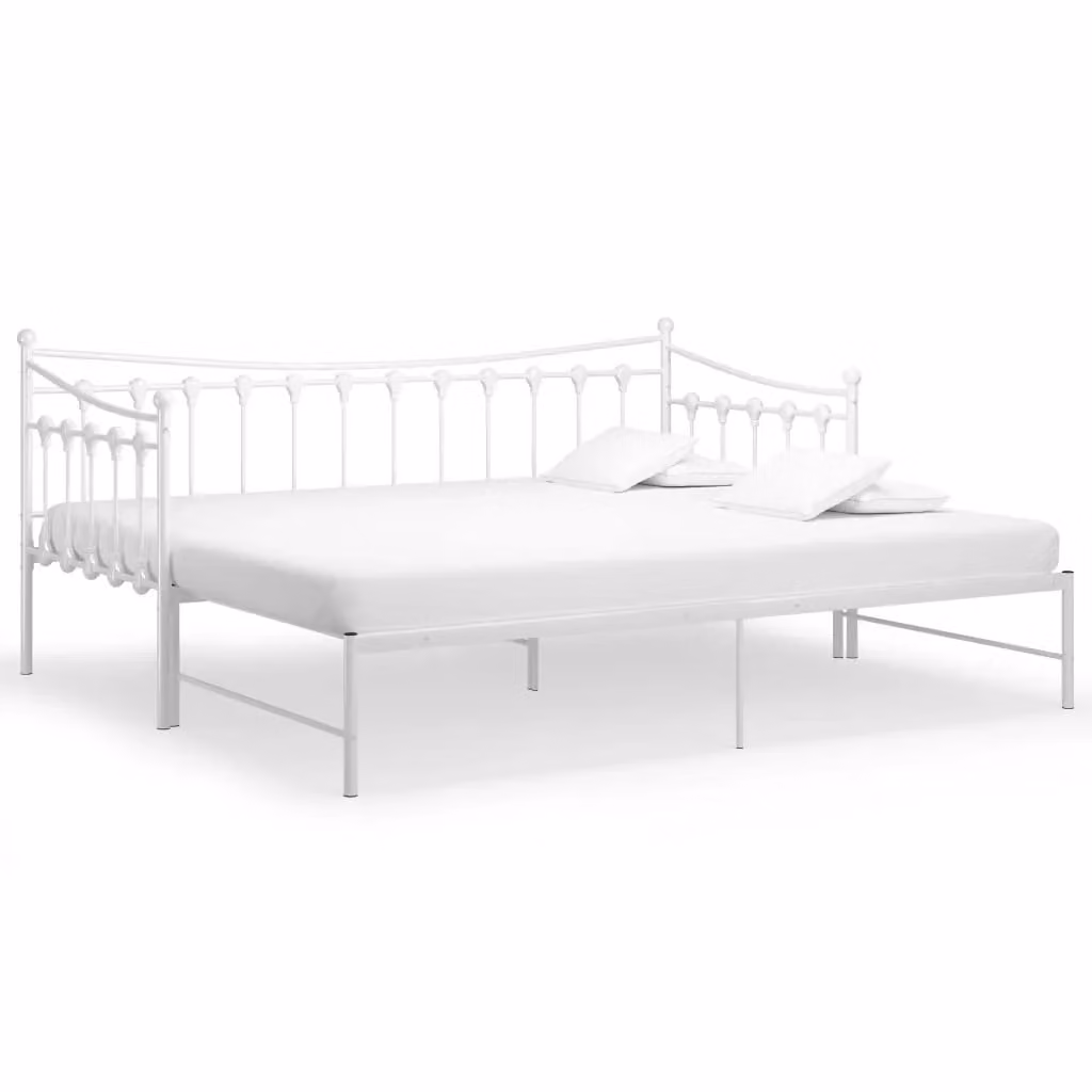Berkfield Home White Metal Pull-out Sofa Bed Frame W: 90 cm, L: 200 cm – 2
