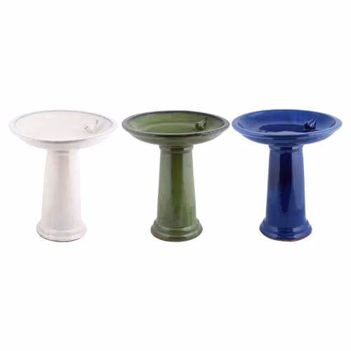 Esschert Design Blue Ceramic Square Bird Bath – 4