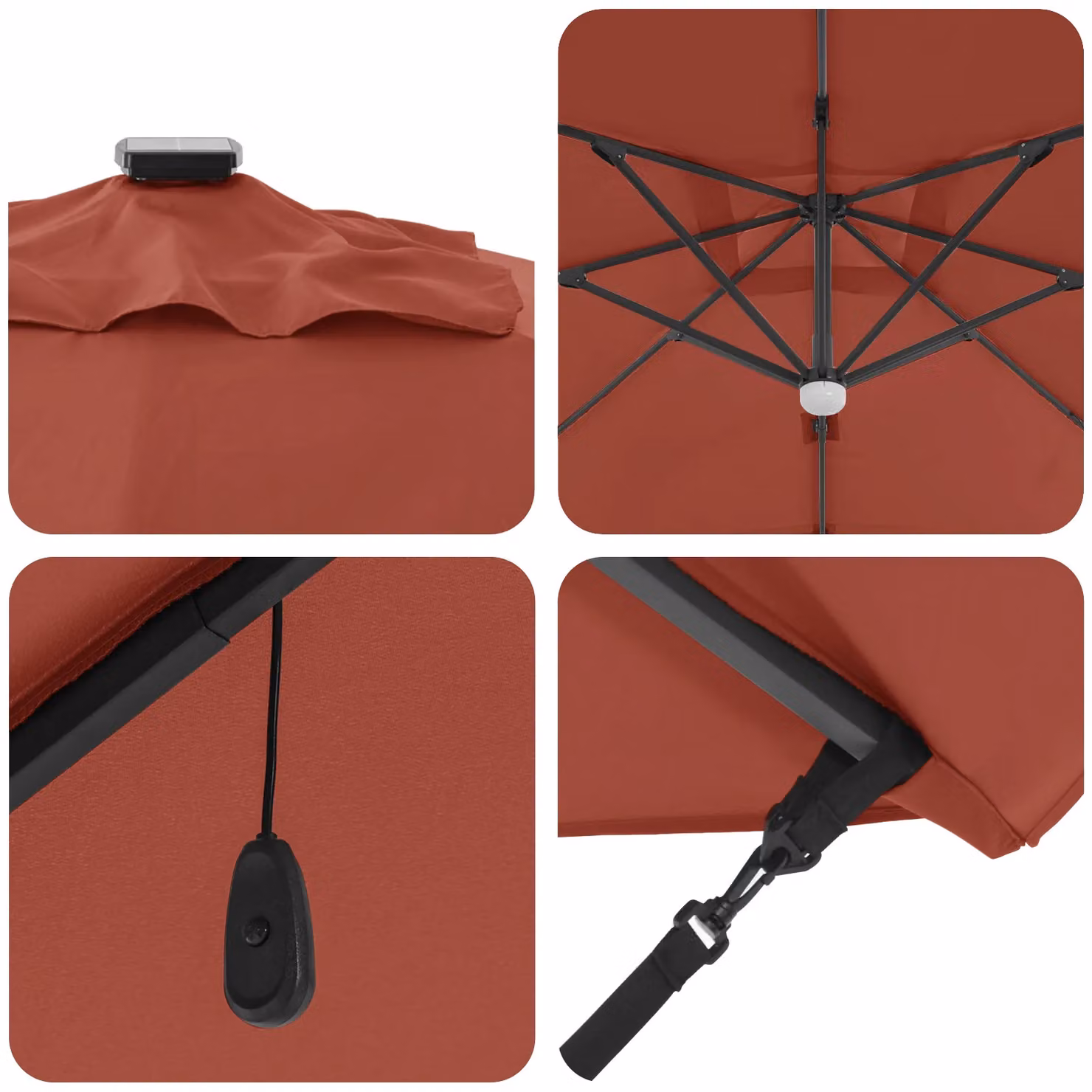 Berkfield Home Cantilever Umbrella in Terracotta Polyester – 3