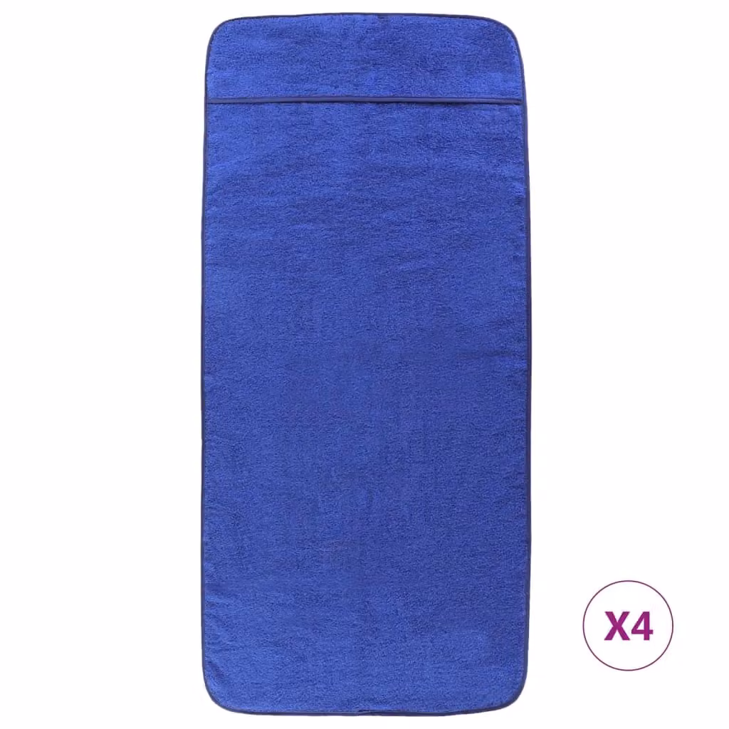 Berkfield Home 4-Piece Set of Quick-Drying Fluffy Blue Beach Towels, 400 GSM, W: 60 cm, L: 135 cm – 1