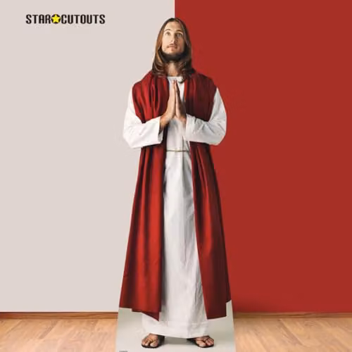 Star Cutouts Lifesize Jesus Christ Cardboard Cutout with Mini Cutout, Multi-Colour, H 187 x W 67 x D 187 cm – 7