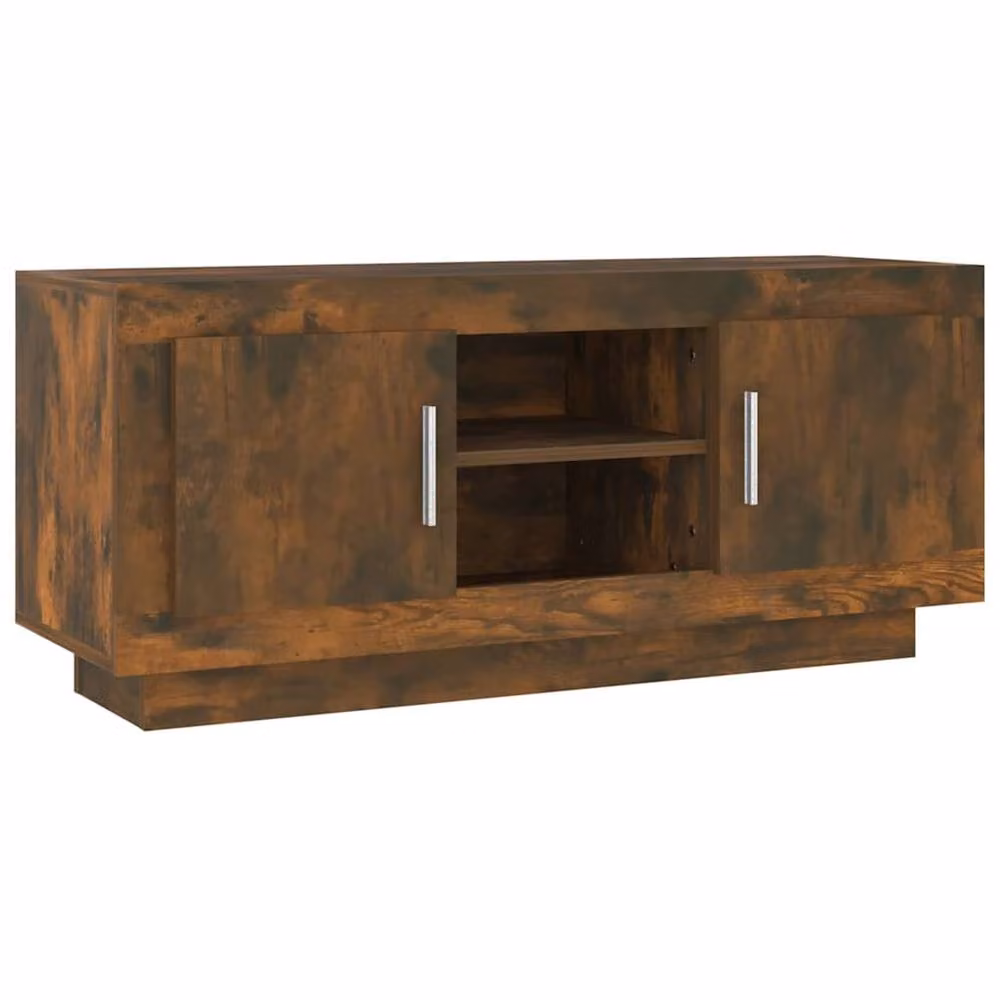 Berkfield Home Smoked Oak TV Cabinet in Brown, W/D/H: 102 x 35 x 45 cm – 2