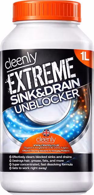 Cleenly Extreme Sink and Drain Cleaner and Unblocker Liquid, Orange