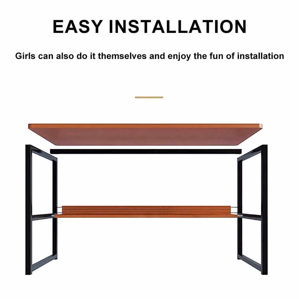 FORGEVIO Computer Desk for Home Office, Brown, W/D/H: 120 x 40 x 70 cm – 2