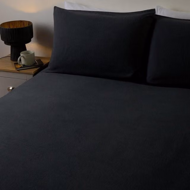 OHS Single Flannel Microfibre Pillowcase in Charcoal Grey