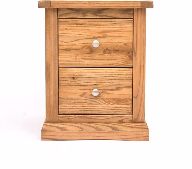 Cabinet Bits Salerno 2 Drawer Bedside Table in Natural Wood