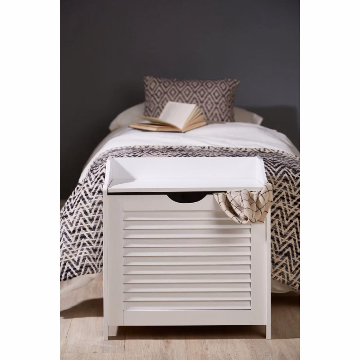 Orsina White Wood Roll Shutter Laundry and Bathroom Storage Cabinet – 2