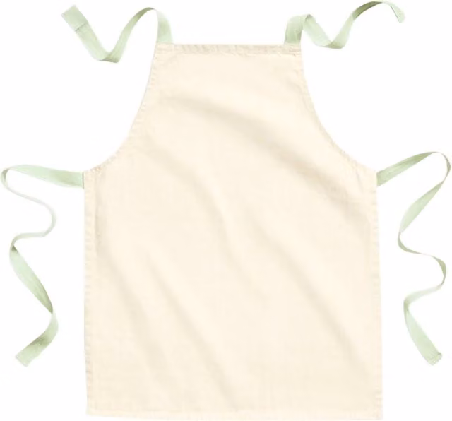 Westford Mill Fairtrade Junior Cotton Craft Apron for Children in Beige and Green