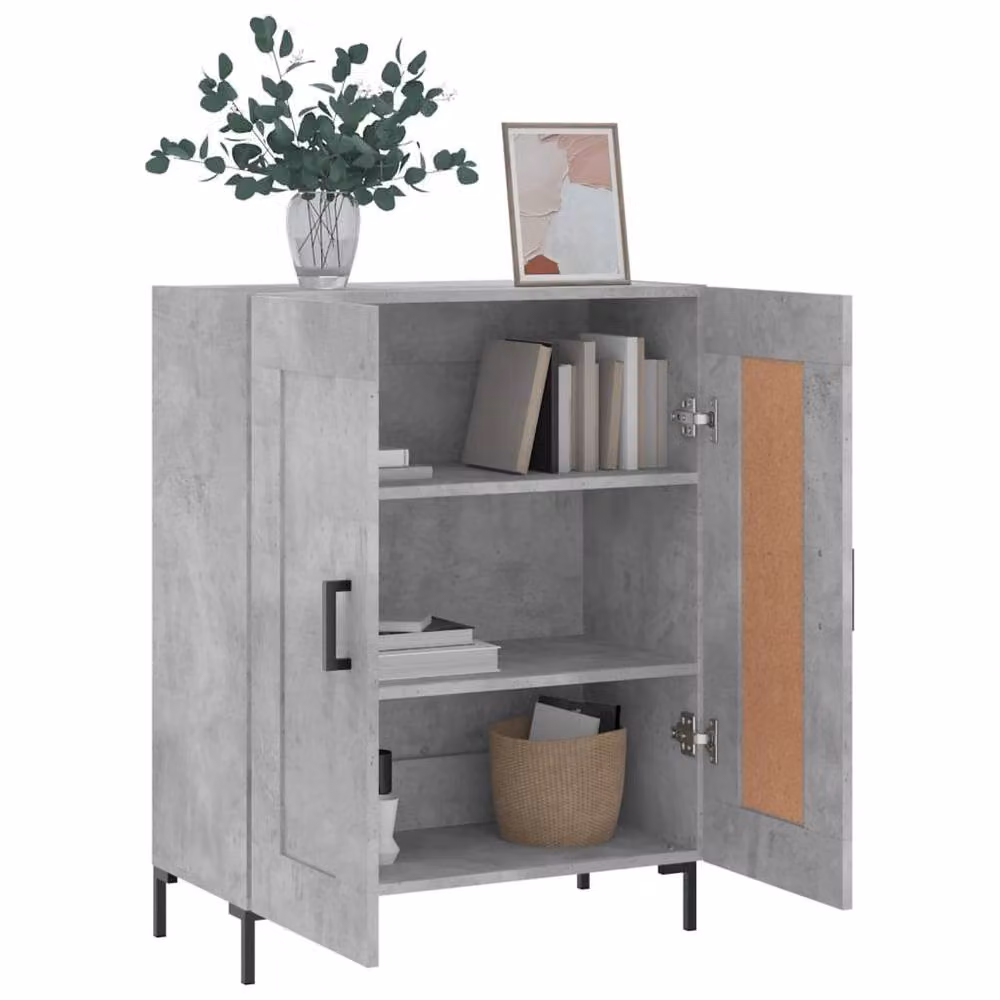Berkfield Home Sideboard in Concrete Grey, W/D/H: 69.5 x 34 x 90 cm – 2