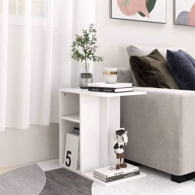 Berkfield Home Modern White Side Table, W/D/H: 50 x 30 x 50 cm – 1