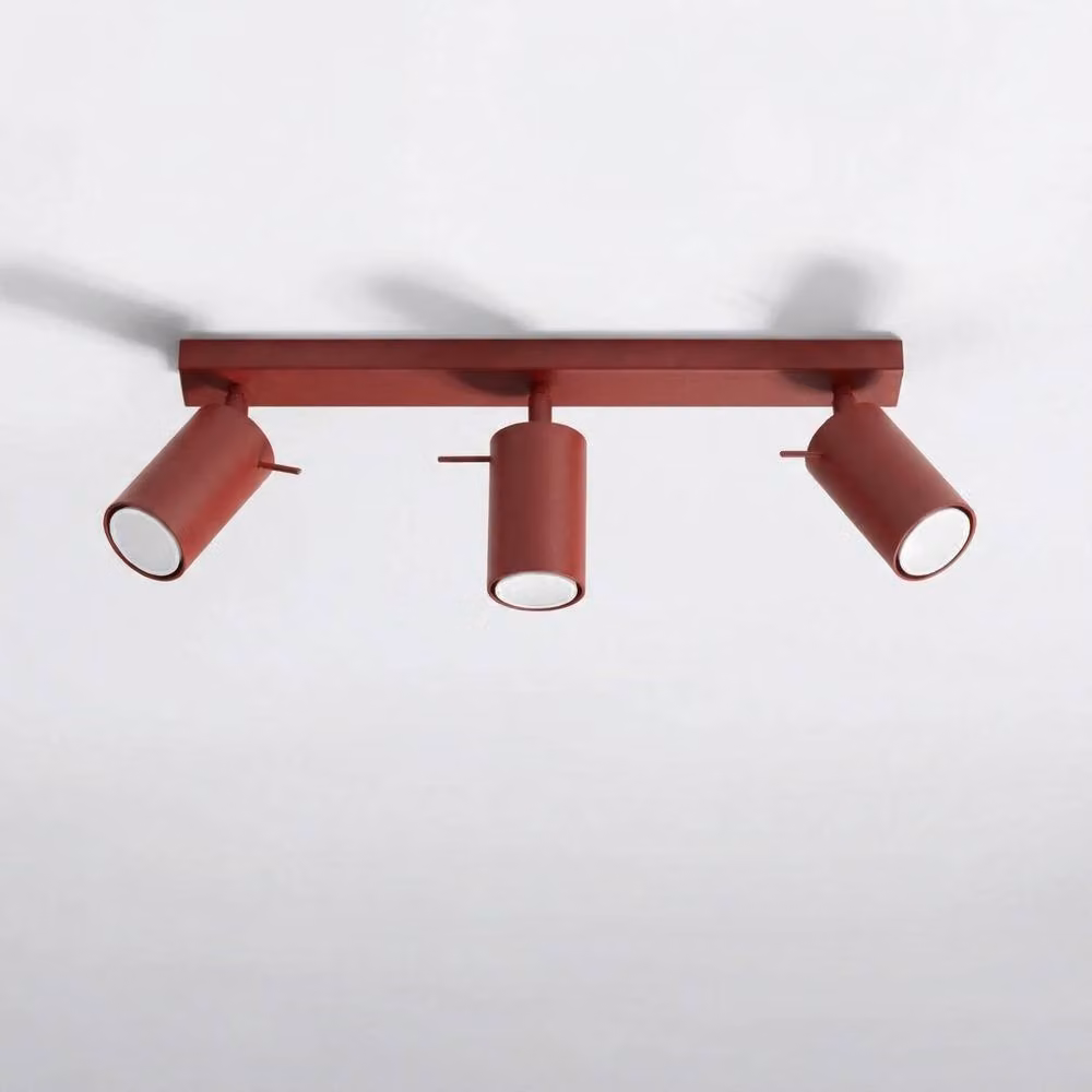 Sollux Lighting Modern Red Ring Ceiling Lamp with 3 Lights, W/D/H: 45 x 16 x 6 cm – 2