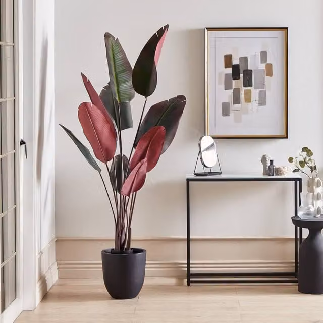 Wyld and Coco Artificial Banana Tree in Green and Black, Height: 170 cm