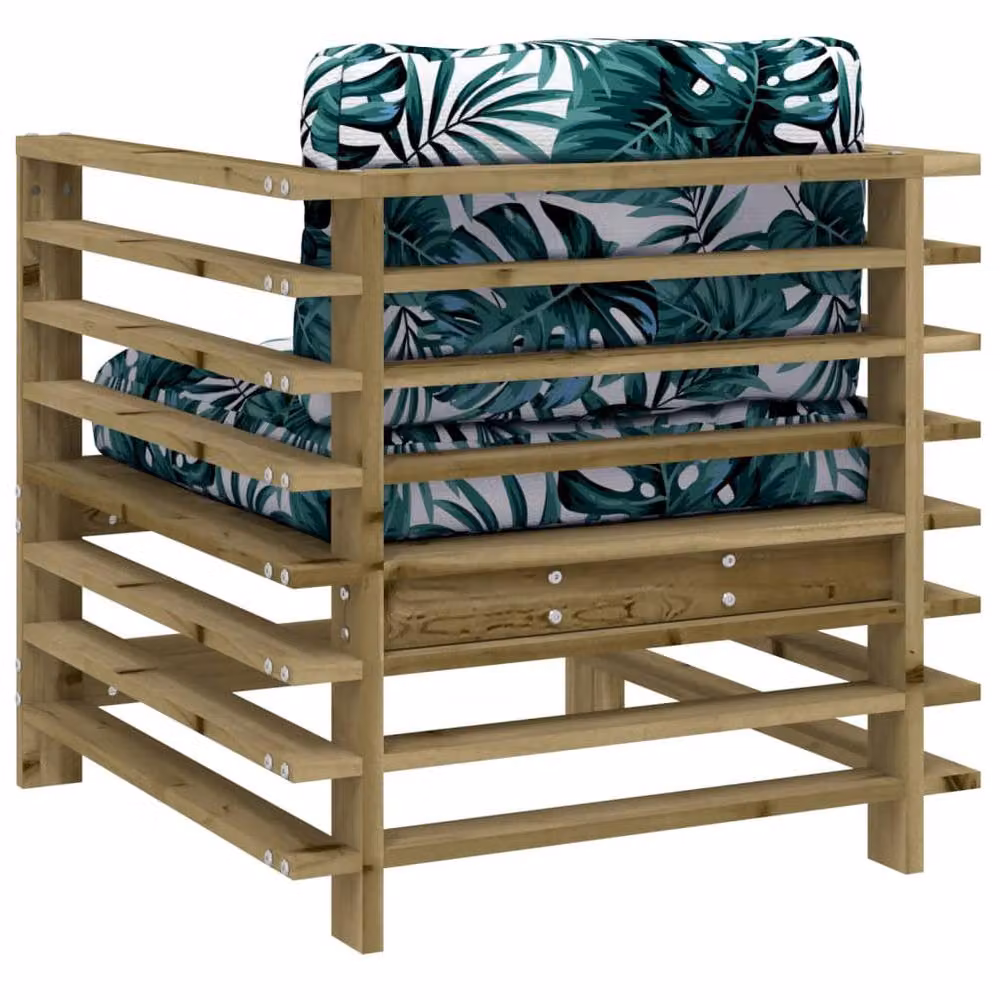 Berkfield Home Beautiful Garden Chairs with Cushions, Set of 2, Brown Impregnated Pine Wood – 6