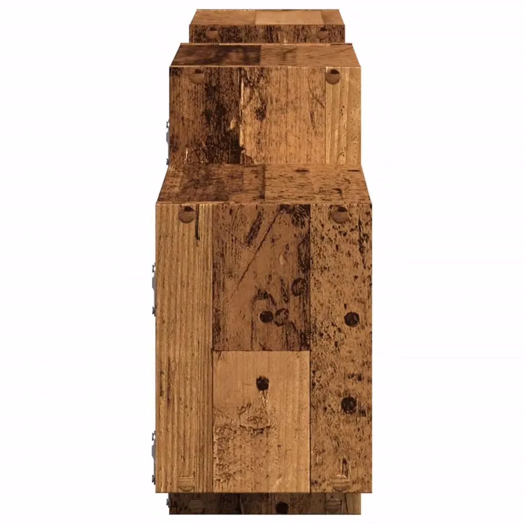 Berkfield Home Wall Shelf in Old Wood Brown, W/D/H: 129 x 18 x 42 cm – 3