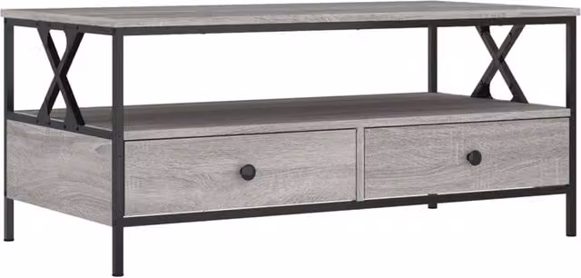 Berkfield Home Grey Sonoma Coffee Table, W/D/H: 100 x 51 x 45 cm – 1