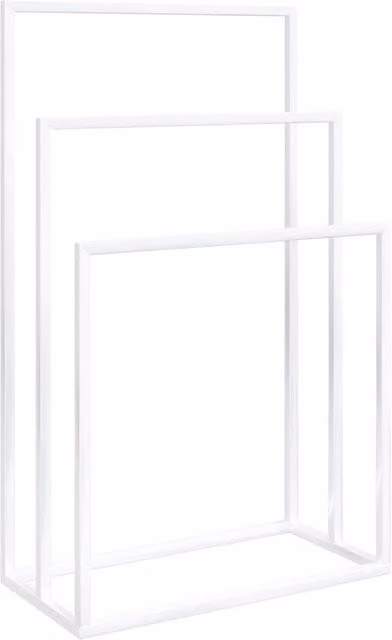 Berkfield Home Freestanding Metal Towel Rack in White, W/D/H: 48 x 24 x 79 cm