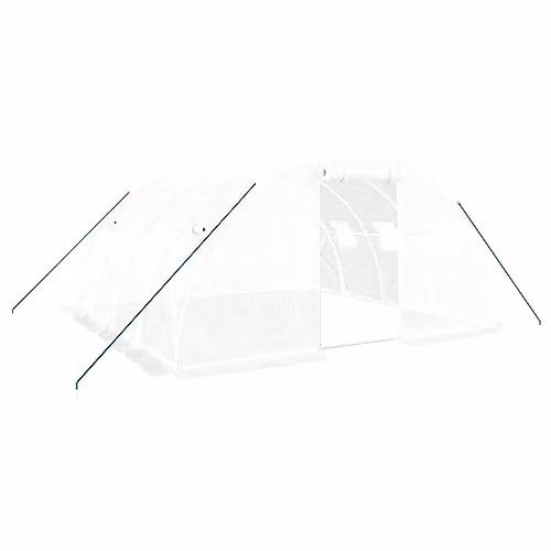 vidaXL White Steel Frame Greenhouse with 16 m² Growing Area, W/D/H: 4 x 4 x 2 m
