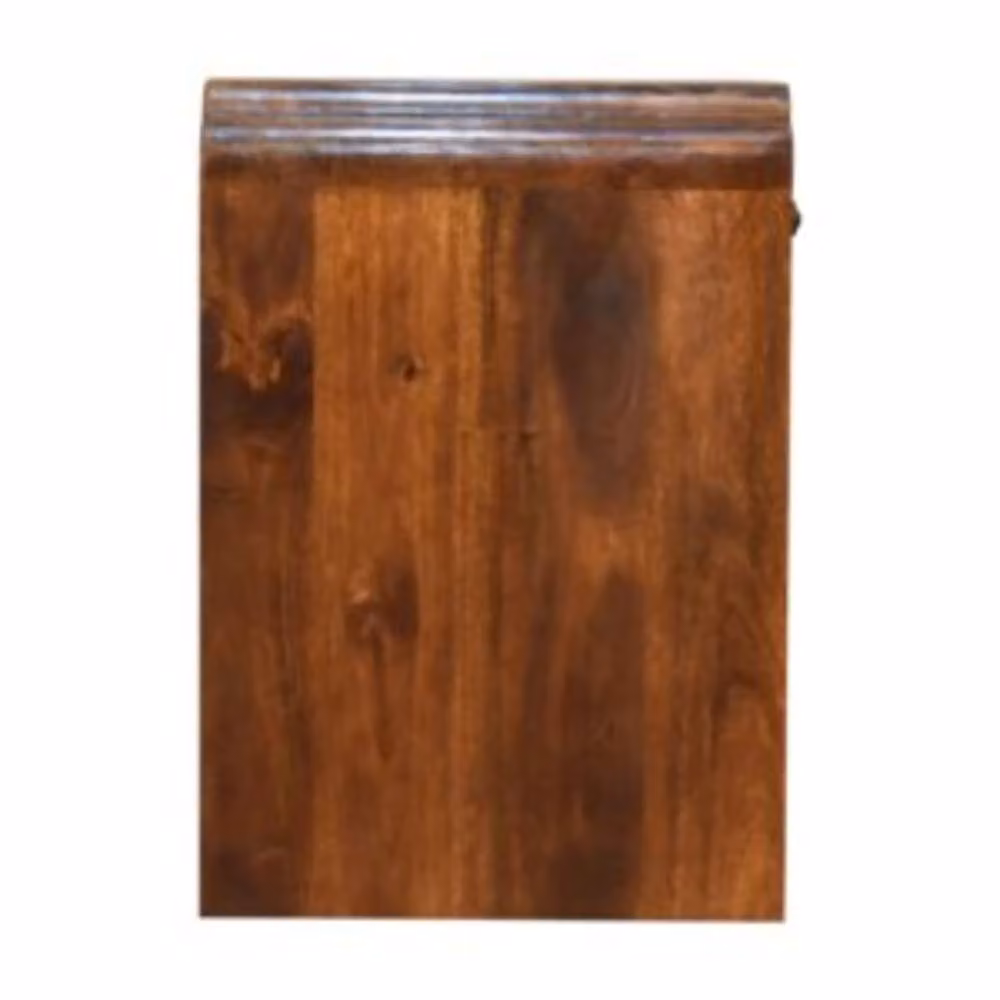Wyld Haus Lanta Mango Wood Scalloped Bedside Table with Drawer in Brown, W/D/H: 35 x 45 x 50 cm – 7