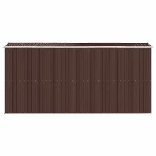 vidaXL Garden Shed in Dark Brown, Galvanised Steel, W/D/H: 440 x 192 x 223 cm – 5