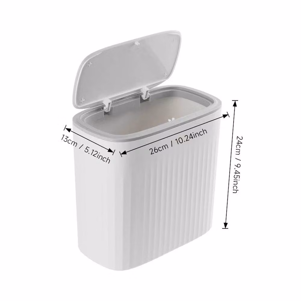 EONLION 8L Slim Wall Mounted Kitchen Food Waste Bin Caddy in White – 2