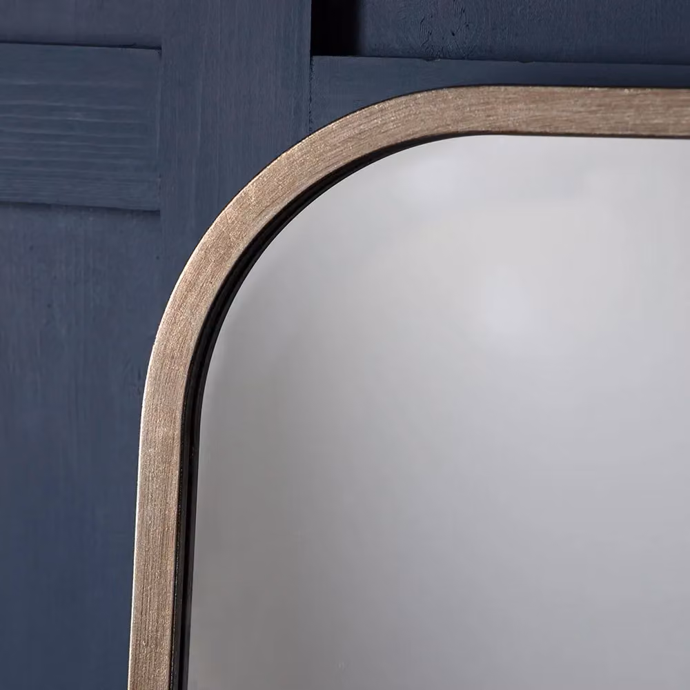 Agenzia 14 Modern Full Length Wall Mirror with Curved Metal Frame in Silver or Gold, H 156.5 cm x W 65.5 cm – 2