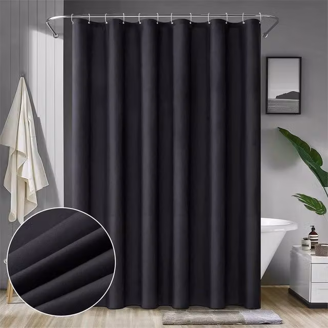 Nordara Extra Long Waterproof and Mould Resistant Shower Curtain in Grey, W/H: 180 x 200 cm