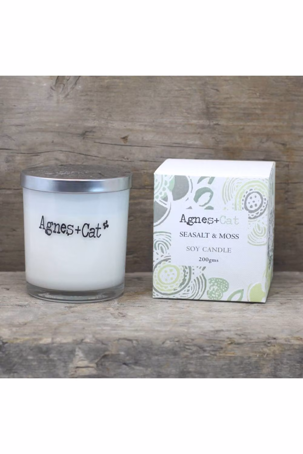 KDMD Agnes & Cat White Fig Fruity Soy Votive Candle in White and Silver Glass – 2