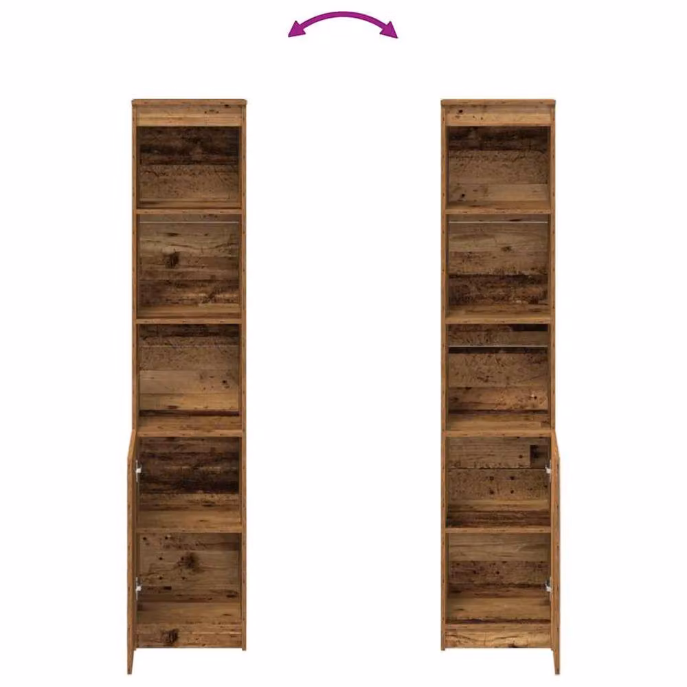 Berkfield Home Old Wood Highboard in Brown, W/D/H: 37.5 x 35 x 180 cm – 3