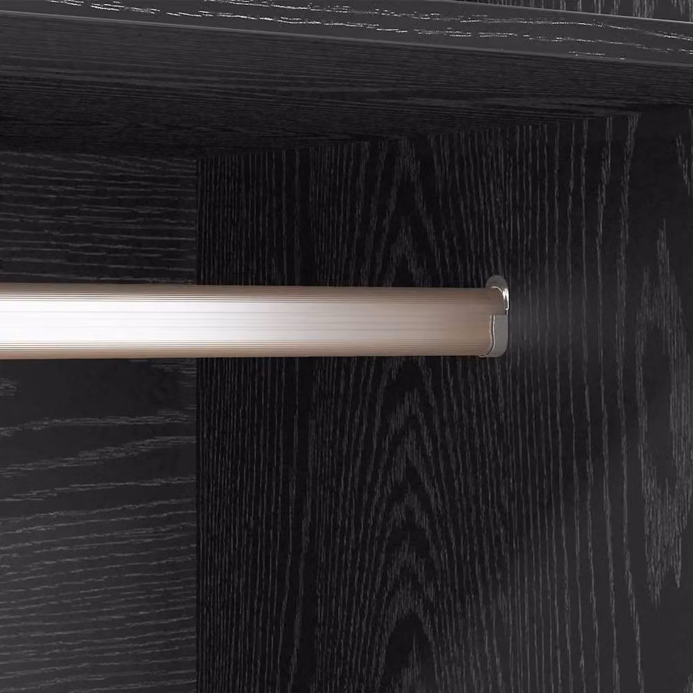Berkfield Home Modern Black Oak Wardrobe with Internal Shelves and Open Shelf, W/D/H: 50 x 50 x 200 cm – 5
