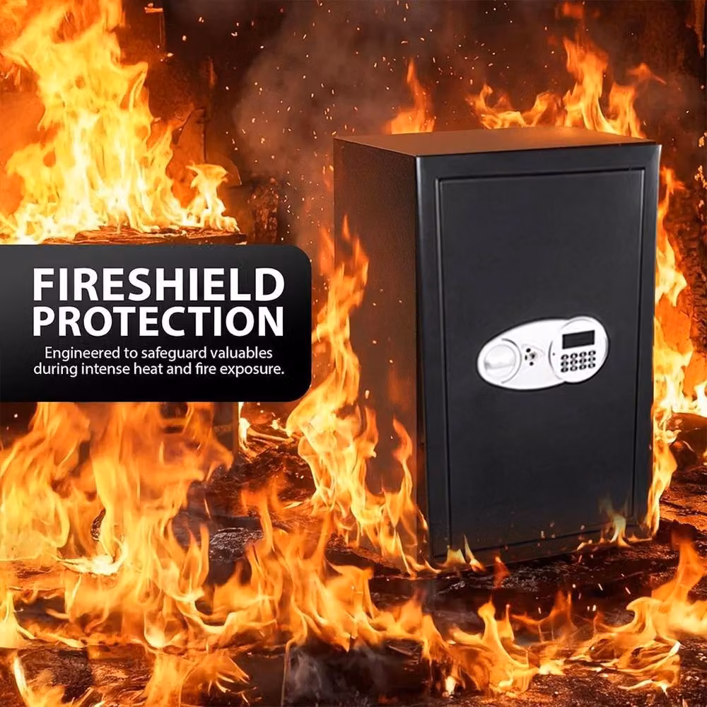 Ventryn Large Fireproof Digital Safe Box with Electronic Key and Password Security in Black, W/D/H: 38 x 65 x 31 cm – 5