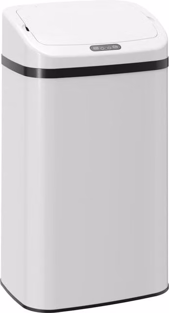 HOMCOM 48L Stainless Steel Sensor Bin in White