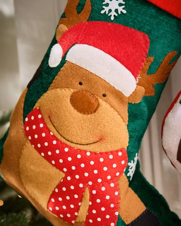 Dibor Set of 4 Red Velvet Reindeer Christmas Tree Decorations – 4