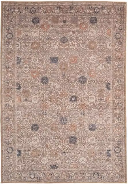 Kukoon Beige Floral Vintage Distressed Washable and Non-Slip Area Rug, W: 240 cm, D: 330 cm – 1